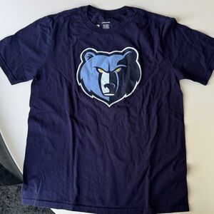 Dark Blue T-Shirt with Memphis Grizzly Graphic